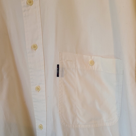 Gant, Men's Short Sleeve Button Down Shirt,  Size: Large Color: White - Picture 4 of 11